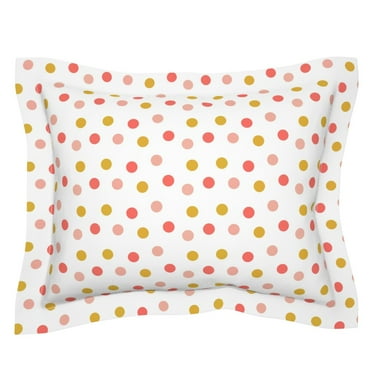 100% Cotton Sateen 30in x 24in Flange Sham Roostery Pillow Sham Polka Dot Kids Coral Pink Mint Gold Nursery Print 100% Cotton Sateen 30in x 24in Flange Sham Roostery Pillow Sham Polka Dot Kids Coral Pink Mint Gold Nursery Print